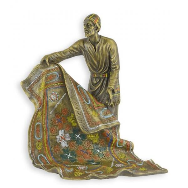 Bronze Araber mit Teppich Teppichhändler