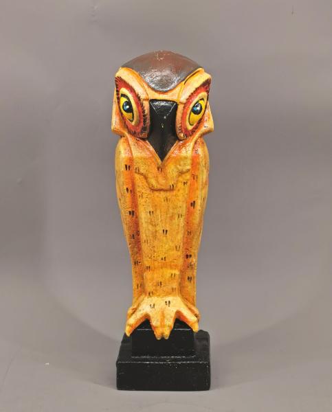 Eisen Figur stilisierte Eule Art déco