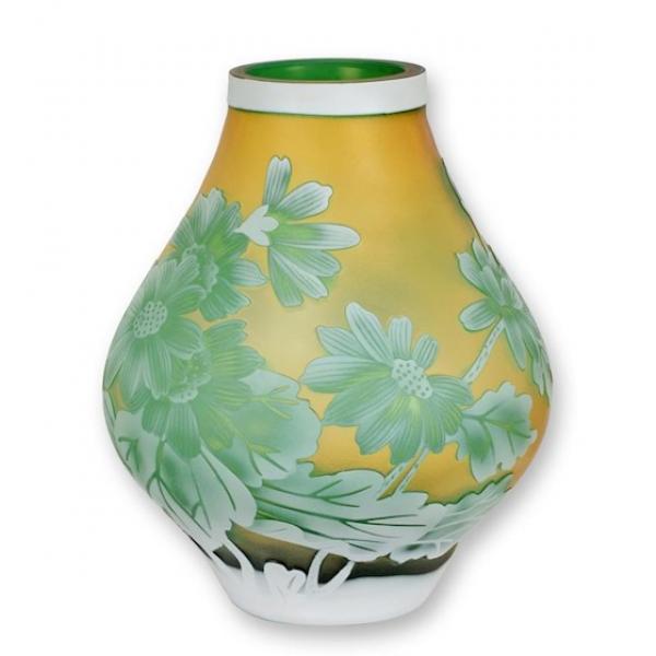 Kamee-Glas Vase Gänseblümchen