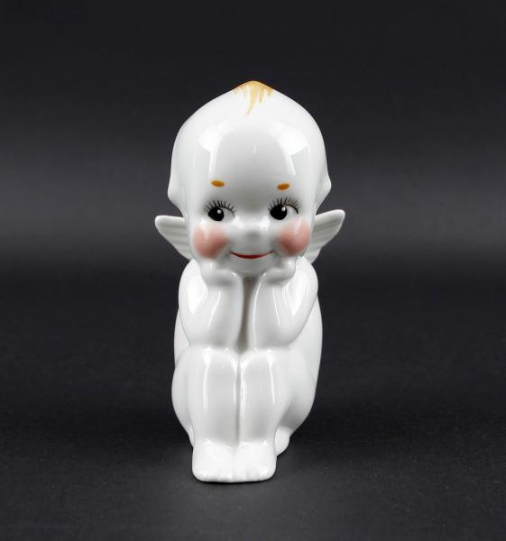 Kewpie Schutzengel glasiert weiße Flügel