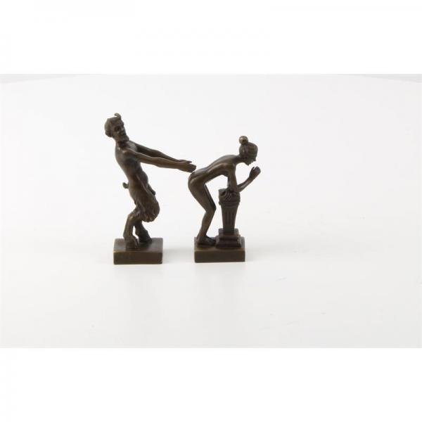 Bronze, Erotische Gruppe Satyr mit Frau