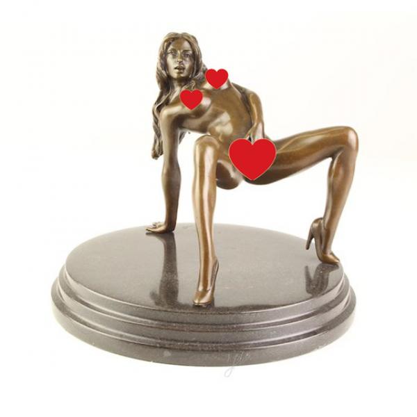 Erotik Bronze Skulptur weiblicher Akt turnend
