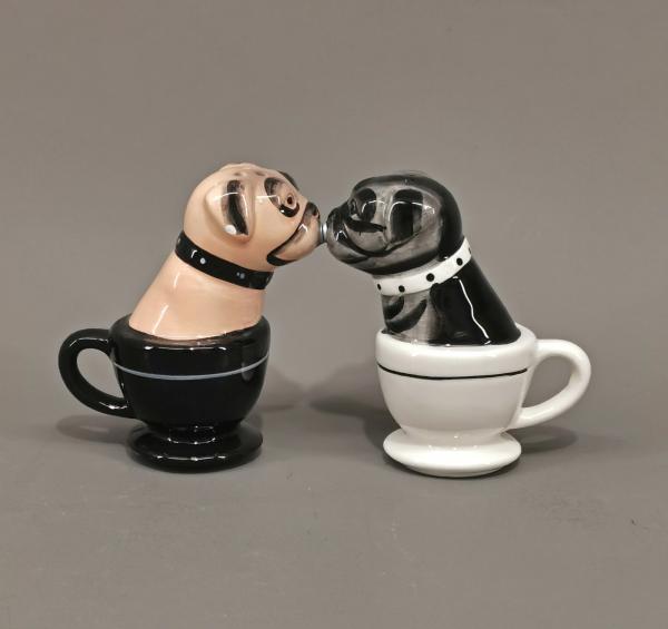 Salz und Pfeffer Streuer Paar Tea cup pugs