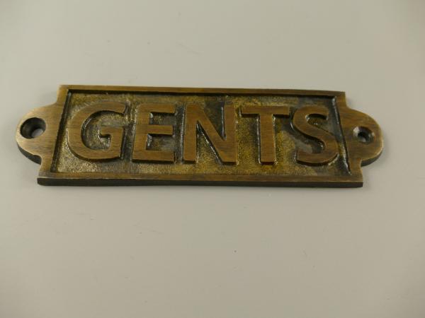 Toiletten Schild Gents Messing