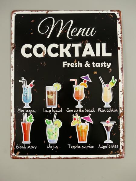 Blechschild gestanzt  Cocktail