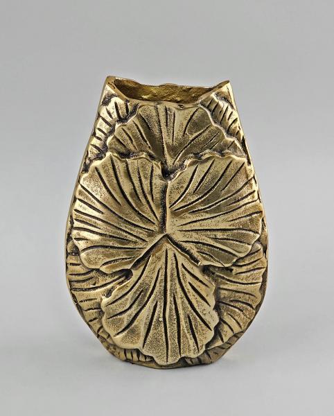 Vase Blattform Gingko bronziert