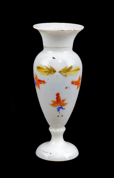 Vase Floraldekor Opalinglas.