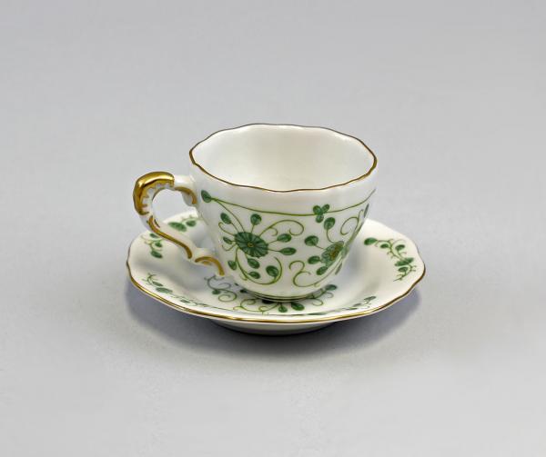 Mokka-Tasse grüne Ornament-Blume